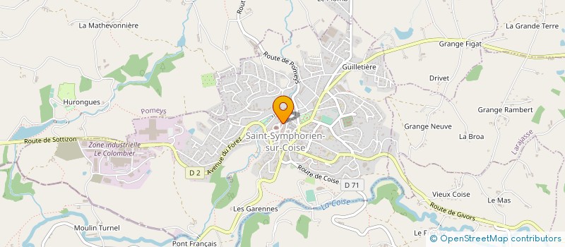 localisation de l'entreprise CORNU NEEL ARCHITECTURES  SAINT-SYMPHORIEN-SUR-COISE