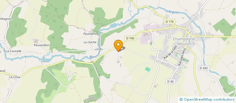 localisation de l'entreprise CORNUAUD  CHAMPAGNE-MOUTON