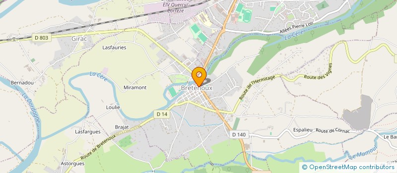 localisation de l'entreprise CORPS ET AME  BRETENOUX