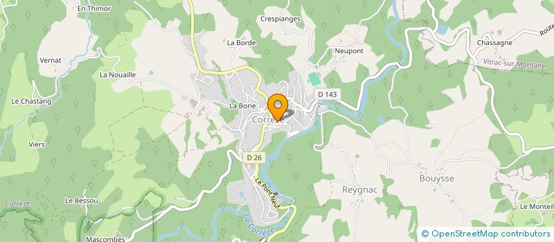 localisation de l'entreprise CORREZE AMBULANCES SARL à CORREZE