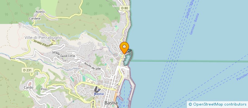 localisation de l'entreprise CORSICAWEB à BASTIA