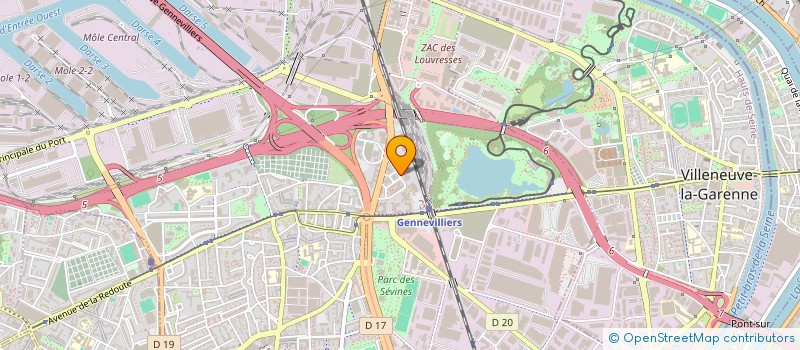 localisation de l'entreprise CORUS SERVICE CENTRE LYON SA à GENNEVILLIERS