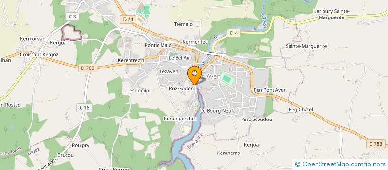 localisation de l'entreprise COSE  PONT-AVEN