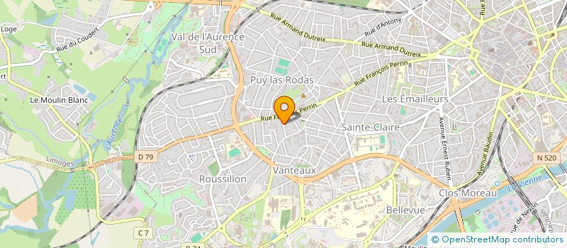 localisation de l'entreprise COSMATEX à LIMOGES