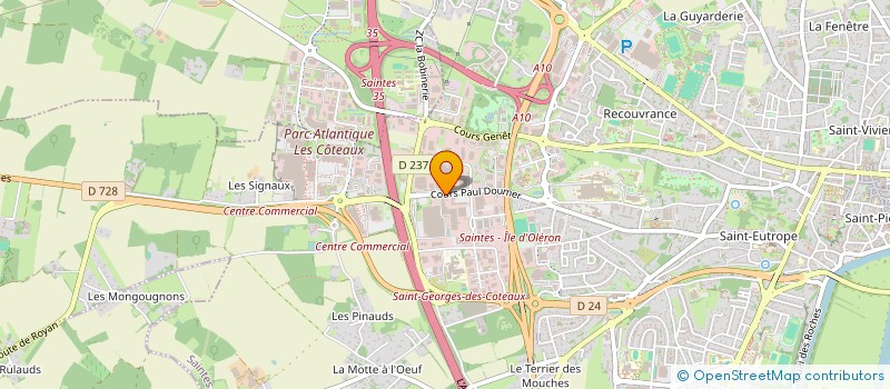 localisation de l'entreprise COTE DE BEAUTE à SAINTES