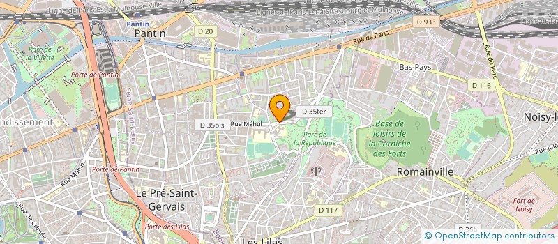 localisation de l'entreprise COTE DE PROD  PANTIN