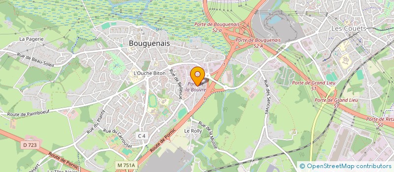 localisation de l'entreprise COTE FACADE  BOUGUENAIS