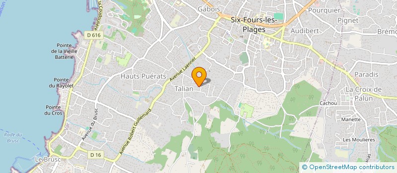 localisation de l'entreprise COTE PIERRE à SIX-FOURS-LES-PLAGES