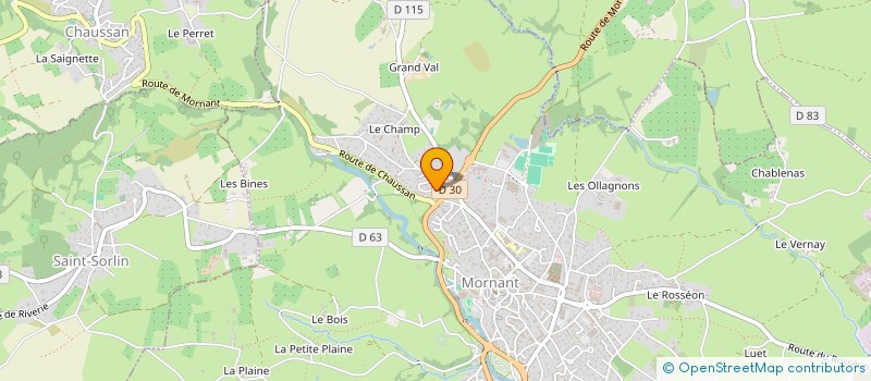 localisation de l'entreprise COTE PLAISIR  MORNANT