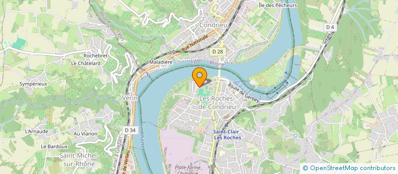 localisation de l'entreprise COTE SAS à LES ROCHES-DE-CONDRIEU