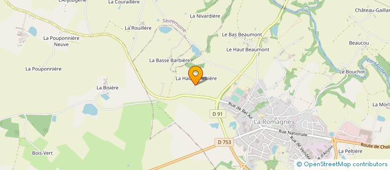 localisation de l'entreprise COTE SOLEIL  LA ROMAGNE