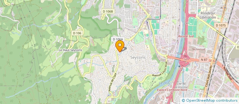 localisation de l'entreprise COTINUS à SEYSSINS