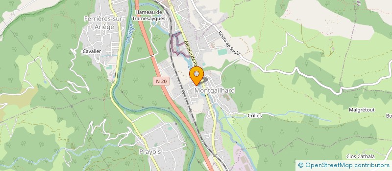 localisation de l'entreprise COTRABA à MONTGAILHARD