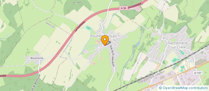 localisation de l'entreprise COTTON BLOOD PROD  POUILLEY-FRANCAIS