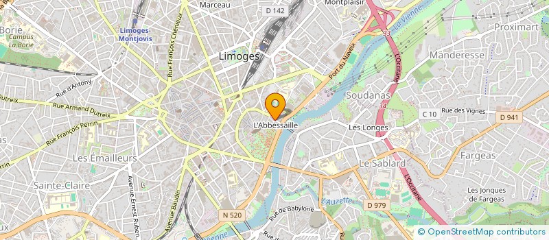 localisation de l'entreprise COUD' A COUDE à LIMOGES