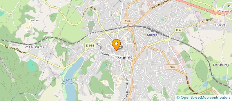 localisation de l'entreprise COUDERT ET ROULLET à GUERET