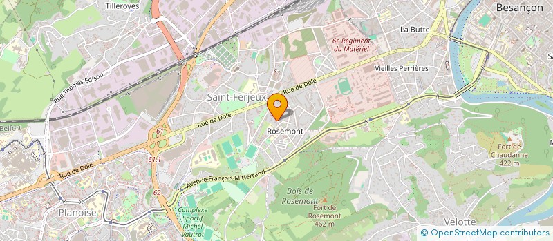 localisation de l'entreprise COUGNAUD. SE  BESANCON