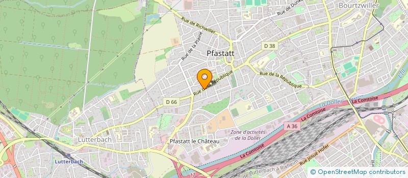 localisation de l'entreprise COULEUR CREME  PFASTATT