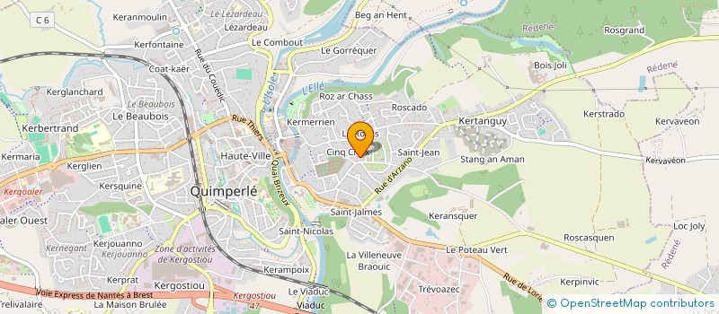 localisation de l'entreprise COULEURS CULTURELLES VIVANTES  QUIMPERLE