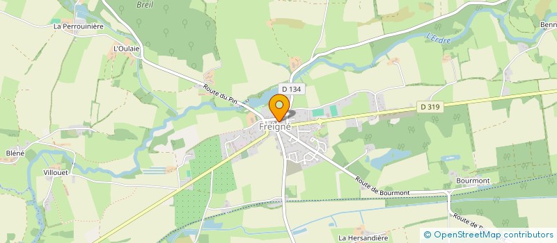 localisation de l'entreprise COULEURS FREIGNE  VALLONS-DE-L'ERDRE