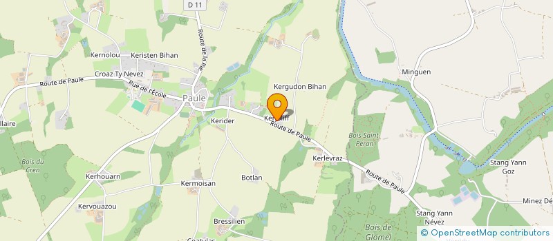 localisation de l'entreprise COUP DE PATTE DU KREIZ BREIZH  PAULE