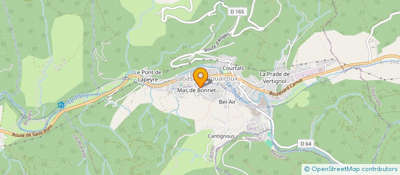 localisation de l'entreprise COUPONS TISSUS DISCOUNT  LABASTIDE-ROUAIROUX