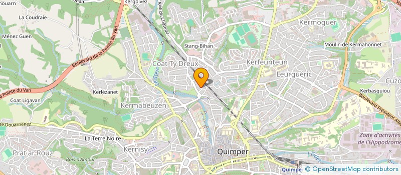 localisation de l'entreprise COURANT PORTEUR  QUIMPER