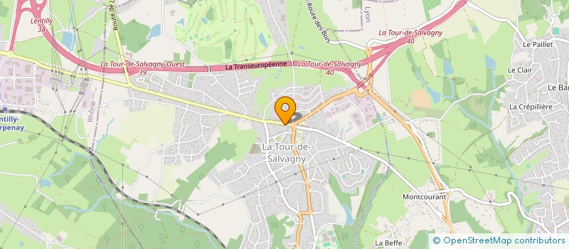 localisation de l'entreprise COURANTELEC à LA TOUR-DE-SALVAGNY