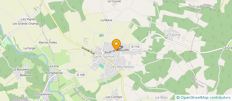 localisation de l'entreprise COURAUD TP 16 à SAINT-SORNIN