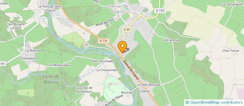 localisation de l'entreprise COURCEL'ELEC-GROUPE A.C.P.I.  VAL-DE-COGNAC