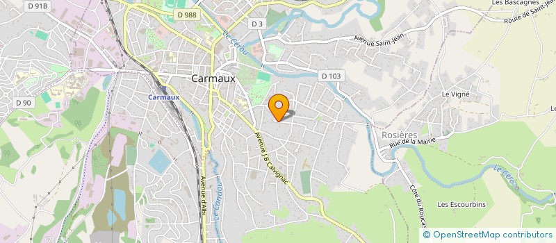 localisation de l'entreprise COURCEULLES PULPITO  CARMAUX