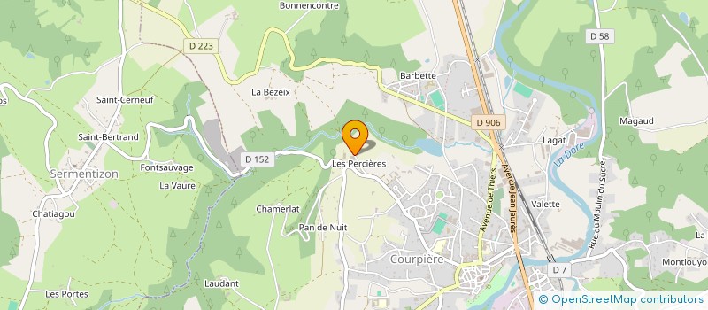 localisation de l'entreprise COURPIERE BRICOLAGE à COURPIERE