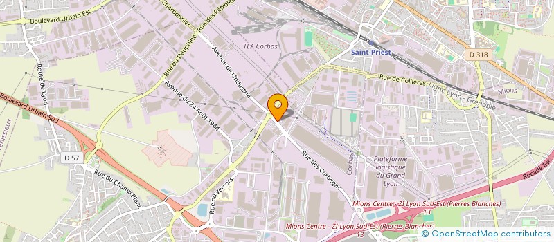 localisation de l'entreprise COURRIER SUD à CORBAS