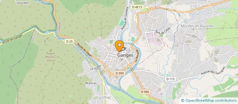 localisation de l'entreprise COURTAGE ASSURANCE CEVENOLE SARL  GANGES