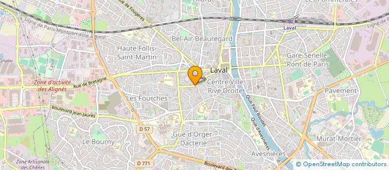 localisation de l'entreprise COURTAGE ASSURANCES PRO OUEST à LAVAL