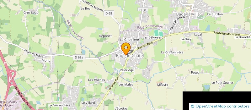 localisation de l'entreprise COURTAGE BRESSANE ASSURANCES  BAGE-LE-CHATEL