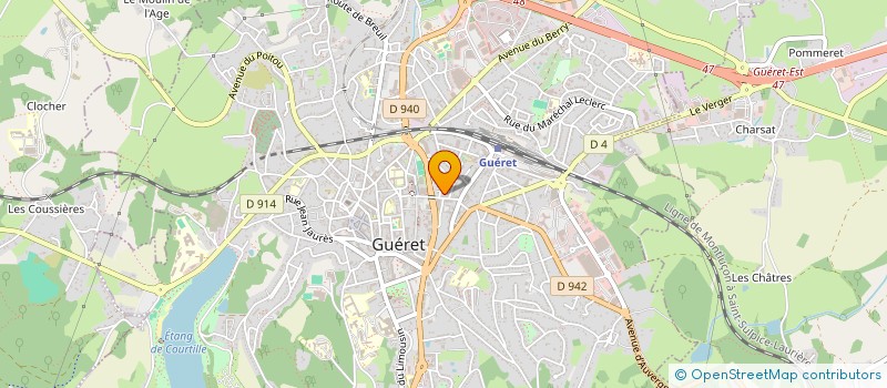 localisation de l'entreprise COURTILLE CAFE SARL à GUERET
