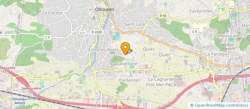 localisation de l'entreprise COURTRAVAUX  OLLIOULES
