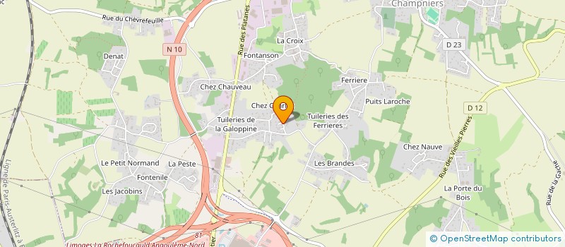 localisation de l'entreprise COUSSY FRERES à CHAMPNIERS