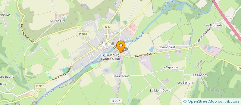 localisation de l'entreprise COUTARD CONTROLE TECHNIQUE  EBREUIL