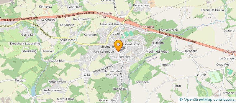 localisation de l'entreprise COUV' PROTECT à LOPERHET