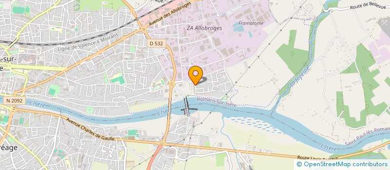 localisation de l'entreprise COUVERTURE 26/07 à ROMANS-SUR-ISERE