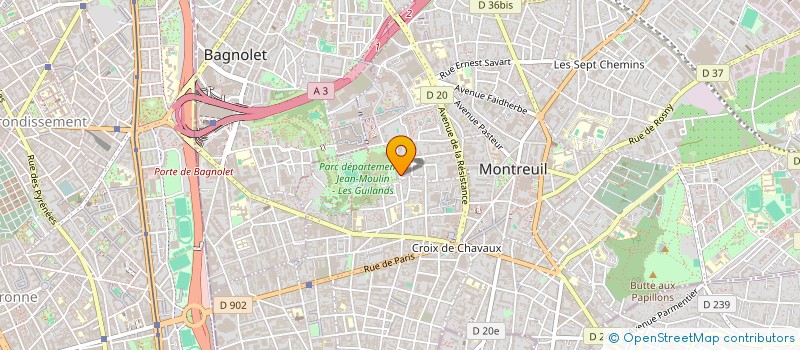 localisation de l'entreprise COUVERTURE CHARPENTE REUNIES à MONTREUIL
