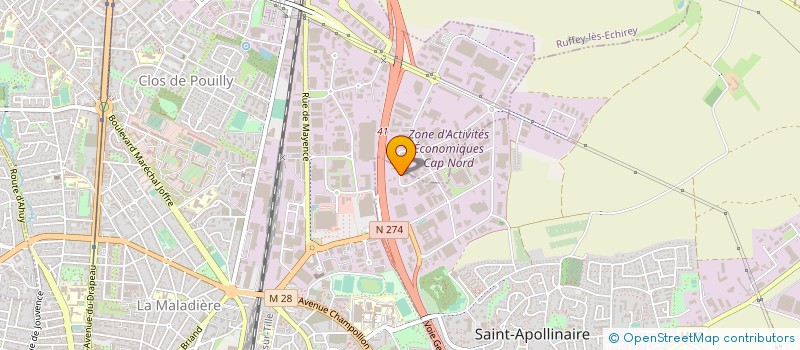 localisation de l'entreprise COUVERTURE DIJONNAISE à SAINT-APOLLINAIRE