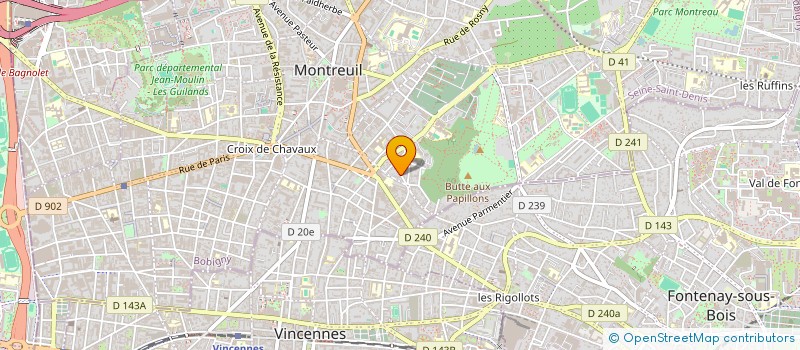localisation de l'entreprise COUVERTURE ETANCHEITE BARDAGE SEC OEUVRE à MONTREUIL