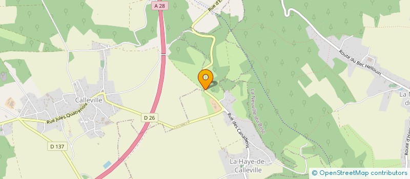 localisation de l'entreprise COUVERTURE-FERMETURE-MENUISERIE LUCAS  LA HAYE-DE-CALLEVILLE