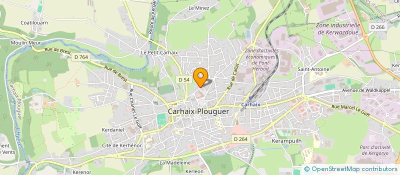 localisation de l'entreprise COUVERTURE JONIAUX à CARHAIX-PLOUGUER