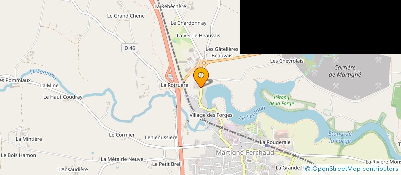 localisation de l'entreprise COUVERTURE OLIER à MARTIGNE-FERCHAUD