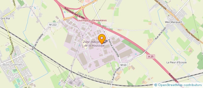 localisation de l'entreprise COUVERTURE PLOMBERIE SANITAIRE à LA CHAPELLE-D'ARMENTIERES
