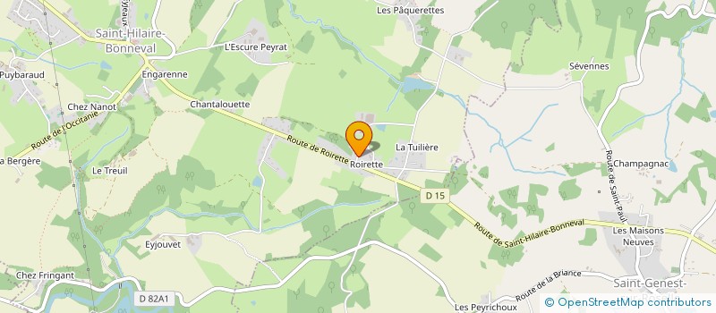 localisation de l'entreprise COUVERTURE RIFFAUD  SAINT-HILAIRE-BONNEVAL